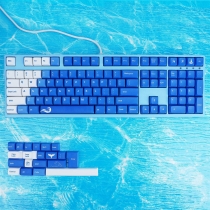 104+24 XDA Keycaps Set PBT Dye Sublimation ANSI ISO Layout for GK61 64 68 84 87 104 108 Mechanical Keyboards (Sea Ripples)